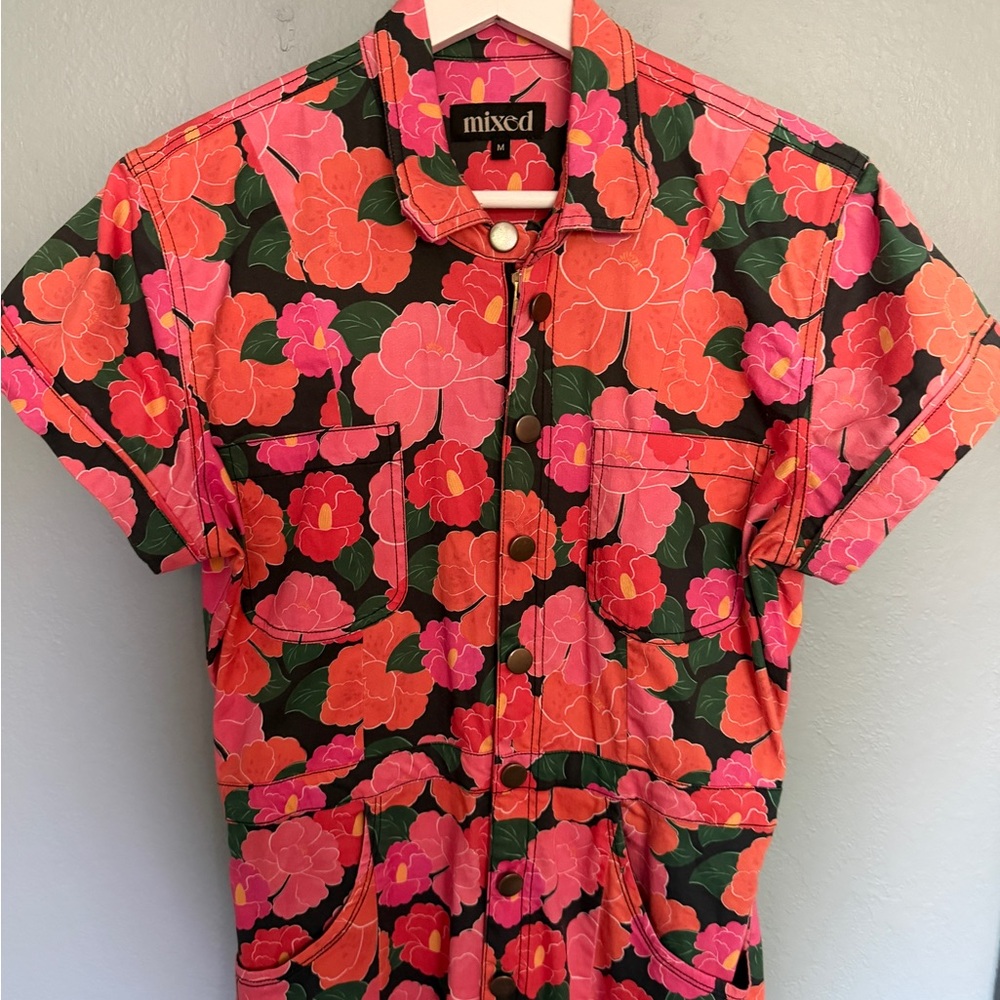 Mixed by Nasrin size M Classic Jumpsuit in Ruby - Picture 2 of 12